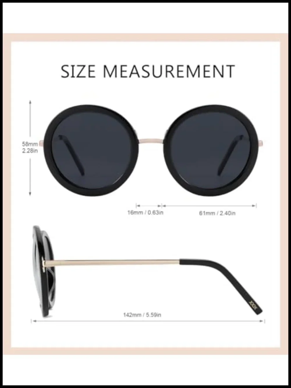 Vintage Oversized Round Sunglasses with UV Protection